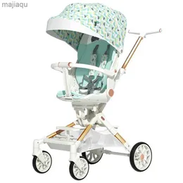 유모차# High View Four Wheels Stroller 앉아서 가벼운 아기 유모차 양방향 접이식 유모차 0 ~ 3 년
