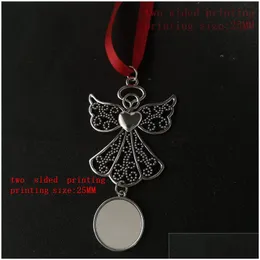 Pendant Necklaces Sublimation Blank Angel Wing Car Hanger Pendants Items 001 Transfer Printing Consumables Drop Delivery Jewelry Neckl Dhhwf