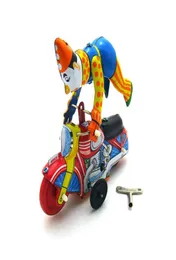 Engraçado Coleção Adulto Retro Wind up brinquedo Metal Tin palhaço em um moroncycle mostrar acrobacias Clockwork figuras de brinquedo brinquedo vintage SH1903309314