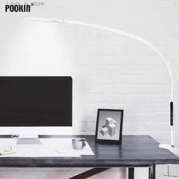 Lâmpadas de mesa Long Arm Table Lamp Clip Office Led Desk Lamp Controle Remoto Lâmpada protegida por olhos para quarto Led Light 5-Level Brightness Color YQ240316