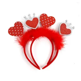 Acessórios de cabelo hoop vermelho amor coração pena bandana linda estrela forma headwear pêssego dia dos namorados headdress festa