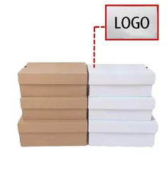 100 pçslot 10 tamanhos caixas de papel kraft branco caixa de embalagem de papelão branco caixa de sapato artesanato festa gift9844462