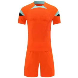 Men blank short sleeve red soccer jerseys set kids orange adult sport shirt football uniform customized name DIY number 240306