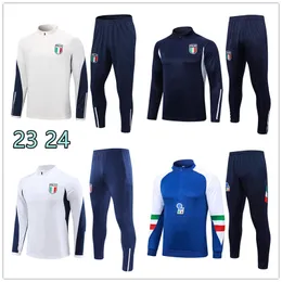 2023 2024 Itália treino survetement meio zipTraining terno futebol 23 24 Itália homem e crianças treino de futebol definir roupas esportivas