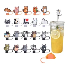 Drinking Sts Girls Animals Friends Sile St Toppers Accessories Er Charms Reusable Splash Proof Dust Plug Decorative 8Mm/10Mm Drop Deli Otje3