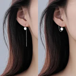 Dingle örhängen koreanska 2024 temperament runda kopparblad piercingar för kvinnor utsökta smycken tillbehör Kolczyki