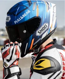 Full Face Shoei X14 X-Fourteen X-Spirit Alex Marquez 73 TC-02 Мотоциклетный шлем с противотуманным козырьком Мужской ездовой автомобиль Гоночный мотоциклетный шлем для мотокросса