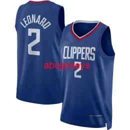 Personalizzato Uomo Donna Gioventù Los Angeles Clippers''Kawhi Leonard Royal 21/22 Diamond Icon Swingman Jersey Ricamo Maglia da basket XS-5XL 6XL