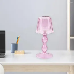 촛불 홀더 스탠드 홀더 재사용 가능한 장식 실용 스트라이프 테이블 램프 홈
