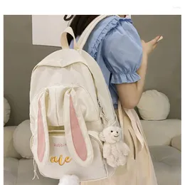 Personalisierter Rucksack für Frauen mit niedlichen langen Ohren, modische, leichte Umhängetasche für Mittelschüler