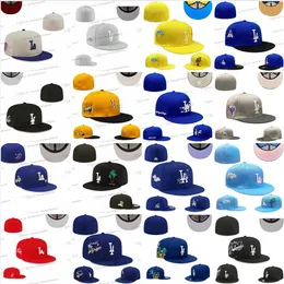 68 Colors Mix Men's Baseball Fitted Hats Royal Blue Red Black Angeles" Pink Rose Sport Full Closed Hearts Caps new York Chapeau Stitch World Series Patched SD Jan20-03