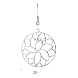 Dangle Chandelier Yoiumit New Flower Hoop Earring Stainless Steel for Women Drop Earrings 펜던트 교환 가능한 가죽 유행 보석 파티 24316