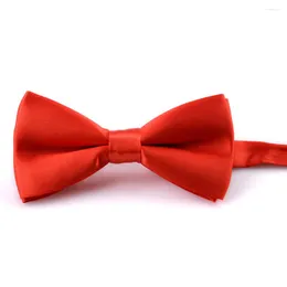 Bow Ties Män slipsar Bomull Kids Casual Farterfly Cravat Red Blue Black Solid Bowtie Tuxedo Bows Male Parents Children