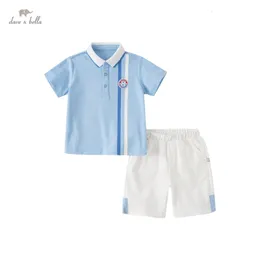 Dave Bella Boys Sports Suit Summer Childrens Tshirt Moiseturpydrying QuickDrying Twopiece Set DB2234669 240314