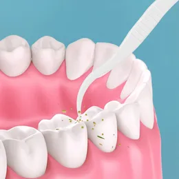 Новые 100 шт. Стоматологическая зубная нить выбирает зубочистки зубочистки чистка зубов межзубиточный зубной зубной зуб. Очистить зуб, здесь, здесь