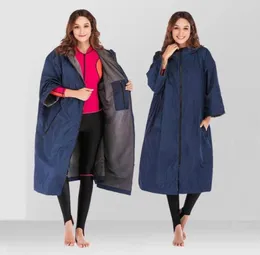 Luz mudando robe jaqueta nadar longo anorak macio velo forrado blusão poncho caminhadas acampamento mergulho wearable toalha roupão de banho 4561257