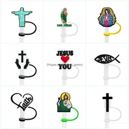 Beber Sts Jesus Sile St Toppers Acessórios Er Encantos Reutilizáveis À Prova de Respingo Poeira Plug Decorativo 8Mm Fontes de Festa Drop Delivery Otxe2