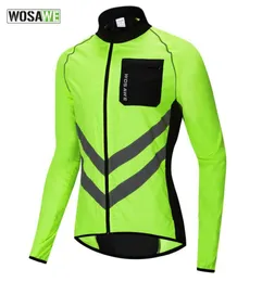 Wosawe Men039s Ondbreaker Oryltblective Ordblective WindProof Jurey Kurtla Kobiety deszczowy MTB Rower Rowerowy Wysoka widoczność Rain7304492