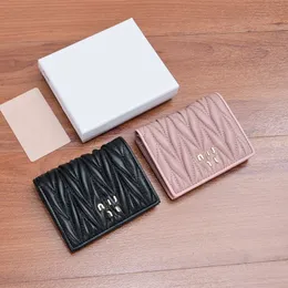 Luxury women Card Holder Wallet Classic leather Leather PVC Casual style Credit Card Holders short Flip Cover Wallet cover Purse Lady Coin Pouch Gift With Box