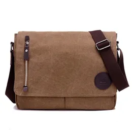 Weysfor Fashion Solid Canvas Messenger Satchel Påsar Buckle Casual Portable Shoulder Bag Korean Trend Simple Pack For Men 240304