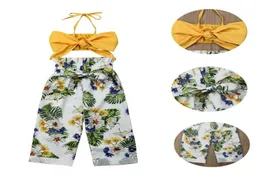 2019 New Fashion Summer Toddler Baby Kid Girl Floral Outfits Little Girls Strap Vest Cropspant 2PCS Clothing Set 15t Summer 7657189