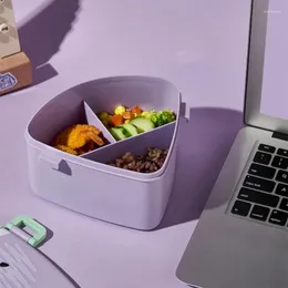 Geschirr, Cartoon-Bento-Lunchbox für Kinder, auslaufsicherer Obstbehälter, Mädchen, Jungen, Kleinkinder, mit 3 Fächern, mikrowellengeeignet