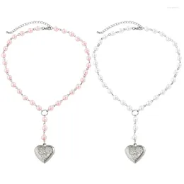 Ketten Perlen-Herzketten-Halskette für anspruchsvolle Damen, auffälliges Design, Direktversand