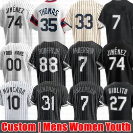 Personalizzato 88 Luis Robert Jr. Eloy Jimenez Maglia da baseball Yoan Moncada Bo Jackson Yermin Mercede Keuchel Dylan Cease Andrew Benintendi Carlton Fisk Gavin Fogli Kopech