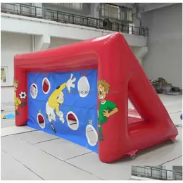 Uppblåsbara Bouncers Playhouse Swings 4x2.5x2m Anpassade utomhusspel PVC Commercial Portable Football Dart Soccer Mål för DHDMZ