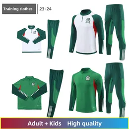 2023 2024 Mexico Football Kit H. Losano Chicharito G dos Santos 23 24 Fotbollsträningssats Set Half-Pull Training Kit för män och barn