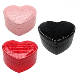 Sacchetti per gioielli Scatola per esposizione a forma di cuore Pelle PU Regalo portatile Organizzatore di stoccaggio di gioielli Staccabile 1 pezzo