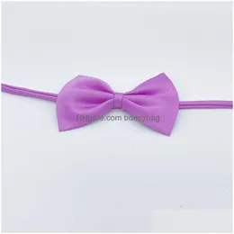 Bow Ties Dog Cat Pet Neck Kids Bow Ties Supplies Headdress Adjustable Children Solid Color Bowtie Fashion Accessories Drop Delivery F Dhv0P