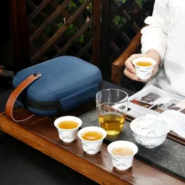 Canecas Privadas Personalizar Conjunto de Chá Chinês Cerâmica Portátil Bule Viagem Gaiwan Copos de Cerimônia Teacup Presentes Finos