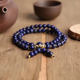 Strand Oaiite 6mm 고품질 자연 청소음 Lazuli 남성과 여성을위한 팔찌 요가 치유 매력 보석 친구 선물