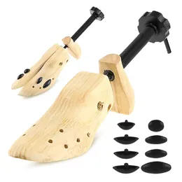 1 PCS Unisex Shoe Tree Shoes Tree Shaper Rack Pine Wood 조절 가능한 아파트 펌프 부츠 Expander Trees Care SML 240307