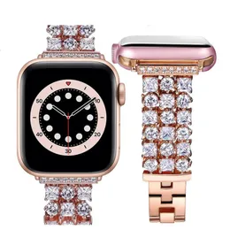 Women Diamond Strap for Watch Band SE 6 5 4 Luxury Bling Replacement Bracelet for iWatch Band 38-40mm 42-44mm Fran-28bd 240311