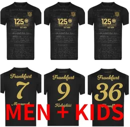 xxxl 4xl 24 25 Eintracht Frankfurt 125年記念キットDFB Pokal Final Kit Soccer Jerseys 2024 2025 Rode Ache Football Shird Uniform 125th Black Gold