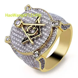 Retro urok masońskiego kryształowego pierścienia masońskiego symbol g templar masoński hip hop punk punkowy pierścień eteryczny ręcznie robany