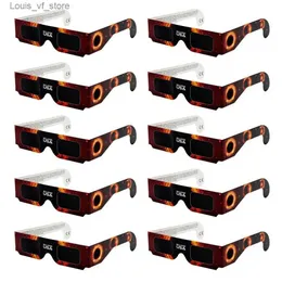 Óculos de sol 10/30/50 unidades visor solar laranja bloqueio infravermelho óculos eclipse solar segurança visor eclipse solar visor anti UV H240316