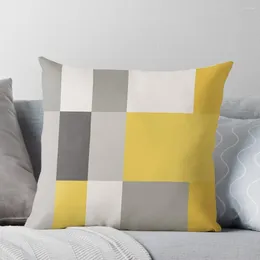 Yastık hardal gri patchwork atma kanepe sofas kapakları oturma odası için dekoratif