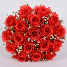 Decorative Flowers 18 Head Real Happy Flower High Quality Natural Simulated Rose Dry Home