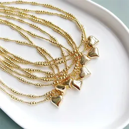 5PCS Trendy serce Naszyjnik Choker Biżuteria dla kobiet wysokiej jakości złoto platowane koraliki Naszyjki Kołnierze 240311