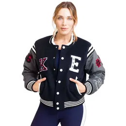 Hot Selling Ladies Varsity Jackor Plus Size Patch Work Partihandel Stylish Baseball Jackets för kvinnor med anpassad design 60 33
