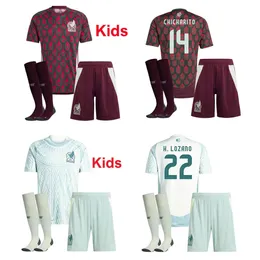 Mexico Jersey 2024 Copa America Kids Football Kits Raul Chicharito Soccer Jerseys Soccer Shirts Uniforms