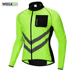 WOSAWE Men039s Windbreaker Reflective Jacket Windproof Cycling Jacket Women Rainproof MTB Road Bicycle High Visibility Rain3752201