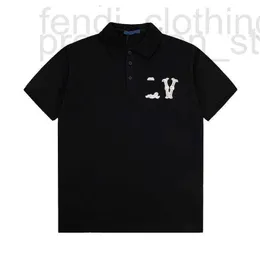 Herrpolos designer visar mens damier jacquard bomull pique smart svart polo med broderade lapp män fritid offi sport skjorta man tennis överdimensionerad tgrs