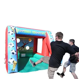 4mLx4mWx2.5mH (13.2x13.2x8.2ft) Customized 0.55mm PVC Inflatable Football Soccer Penalty Shoot Gate Inflatables Football Kick Goal Shooting Game with blower For Sale