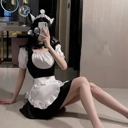 Tek tip takım elbise önlük sevimli hizmetçi gerçek seks kız kostümleri seksi iç çamaşırı cosplay japon hizmetçi kıyafeti 240401