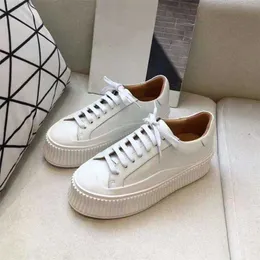 23% OFF Sports 2024 spring Harajuku small white womens muffin thick soled leather sports leisure wave shaped board shoes