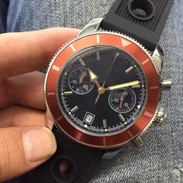 Nuovo stile di alta qualità Brei orologio da uomo al quarzo movimento VK Super Ocean Ceamic lunetta in caucciù310v